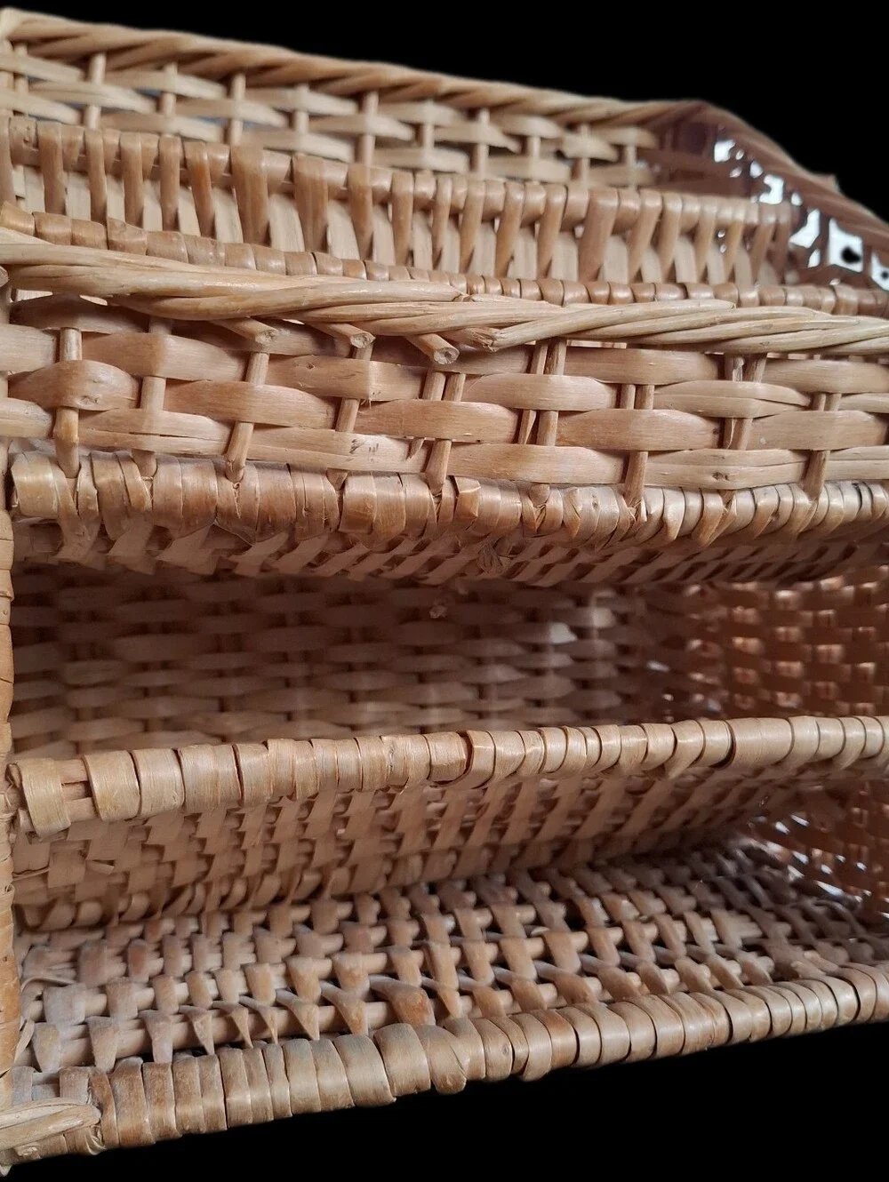 Natural Wicker 3-Tier Bamboo Storage Organizer - Tan